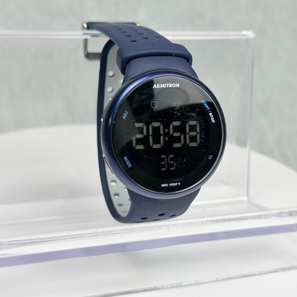 Armitron Pro Sport Navy Blue Digital Watch 40/8423 M1185A Water Resistant 165FT